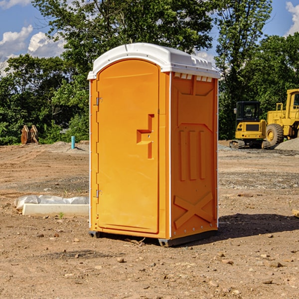 how often are the portable restrooms cleaned and serviced during a rental period in Bryant IN